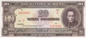 20 Bolivianos L.20.12.1945 p.140a-6